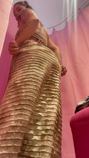 Teeny bopper with big tits shows off her cute pussy