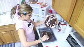 Teen topanga solo in kitchen