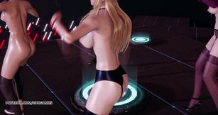Popstars Ahri Akali Evelynn Kaisa the best uncensored 3D striptease