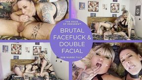 Intense Facefucking & Dual Facial Pleasure From Big Husband & BBW Wife