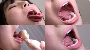 [Premium Edition]Kayo Iwasawa - Showing inside cute girl's mouth, chewing gummy candys, sucking fingers, licking and sucking human doll, and chewing dried sardines MOUT-97-PREMIUM - wmv 1080p