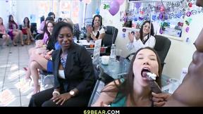 ”30th Bday bash at her office with male strippers”