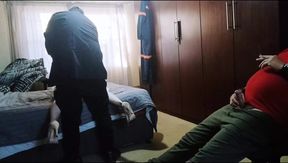 Meeting the new neighbour and his friend we had a cum-some threesome