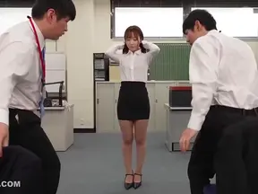 Dedicated Japanese Secretary Examines Dicks While Teasingly Licking Nipples
