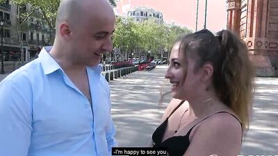 Spanish slut is often posing in sexy clothes in various public places and fucking random strangers
