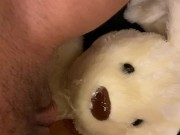 POV Big clit piss on plushie toy