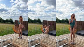 new video je m’exhibe sur ma terrasse privee te chauffe avec mes gros seins ...