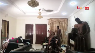 Black Gay Group Bareback Party with Hardcore Anal