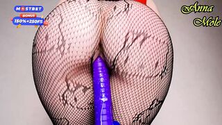 Sounds concerning penetration penetrating a juicy creamy crotch PAWG Riding a vibrator fasten-aloft