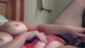 Chubby MILF webcam bitch in lingerie masturbates with pleasure