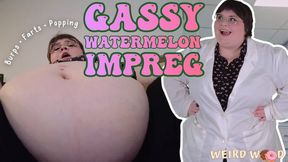 BBW Scientist's Gassy Watermelon Impregnation (Belly Expansion, Burping, Farting, And Popping!) - MP4