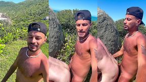 fodendo o rabo branquelo do gringo no mato - foda completa