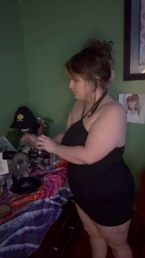 Stoner Goddess and ashtray
