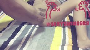 Thai teen gets her clitoris played with by a cucumber