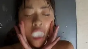 Asuka Sawaguchi Asian actress gets semen shower