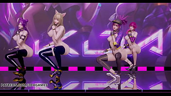 [MMD] LAYSHA - Chocolate Cream Hot Striptease Kpop Dance Ahri Akali Kaisa Evelynn KDA League of Legends 4K 60FPS