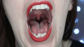 Uvula Show with Red Lip Gloss wmv