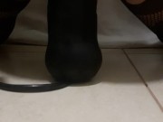 Tranny extreme inflatable dildo in ass