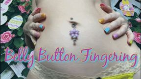 Purple Flower Dangle Ring Belly Button Fingering (HD) WMV