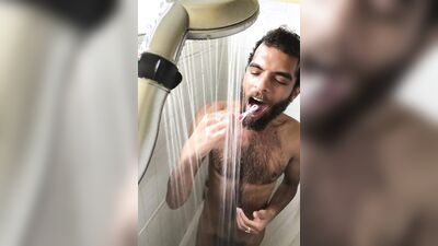 Naked Shower Cam and Get ready Session - Rock Mercury