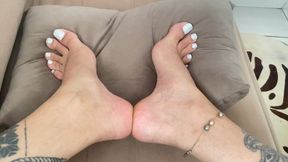 waking up with delicious pink soles for you to suck