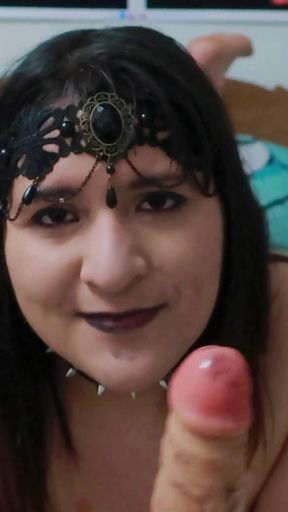 Goth Blowjob and Footjob
