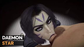 Kai&#039;Sa gives a blowjob until he cums