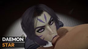 Kai&#039;Sa gives a blowjob until he cums