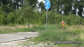 Desperate girls must pee in public park but get caught on camera