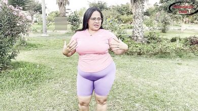 Milf's huge ass rides dark cock while exercising