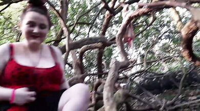BBW Slut Cums In The Woods With Pink Dildo - Tilly D