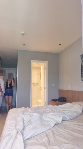 While my husband grills outside, I suck and get pounded by his friend in the room