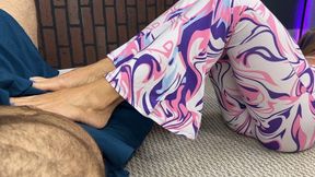 EDC girl giving footjob for soles cum