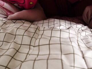 I catch my stepsister secretly masturbating below the covers