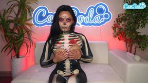”Latin Teen Skeleton Cosplay Orgasm”