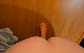 PAWG MILF Fucks Dildo Doggystyle and Gets Two Orgasms