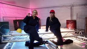 Two blondes get filthy with a ripped stud, finishing with a cumshot