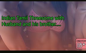 Tamil Hottest Threesome of Naughty Wife with Husband and Stepbrother