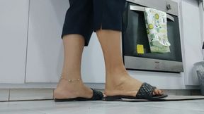 My feet in flip flops while I make lunch (1)