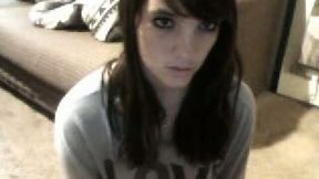 Classy camgirl flashes her titties and plays with her pussy for me