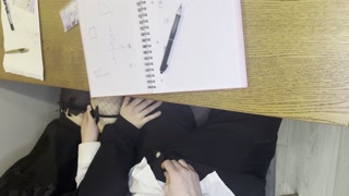 Alt classmate blows me during lesson and begs to fuck her in toilet