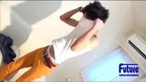 Young 18+ 18–Year–Old Japanese Twink 18+ Sensitive to His FirstGay Blowjob & Anal Adventure