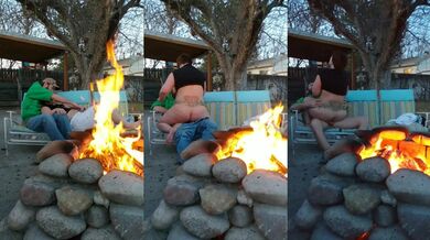 Caught busted by neighbor backyard milf rides cock (60FPS HD)