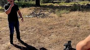 Two Milfs Seduce Hiker With Their Big Tits and Pussies