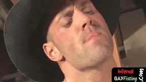 Muscle Lad Dips His Fist Into Tight Bum