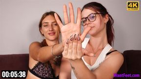 Models Comparing Hands - 4K MP4