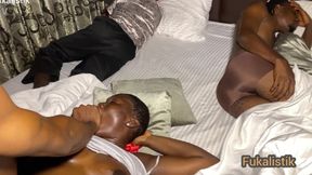 Big ass Ebony stepmom cheats on husband in front of stepsons