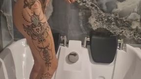 Just pee on the teddy bear in the position how a dog pees.