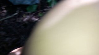 Fucking Bareback with a strange man in the woods