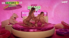Hot blondes with anal plugs and pink pussies indulge in a dangerous and naughty anal game!